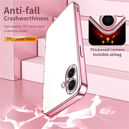 For iPhone 16 Case Electroplating Frame Soft TPU Phone Cover