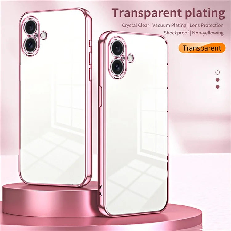 For iPhone 16 Case Electroplating Frame Soft TPU Phone Cover