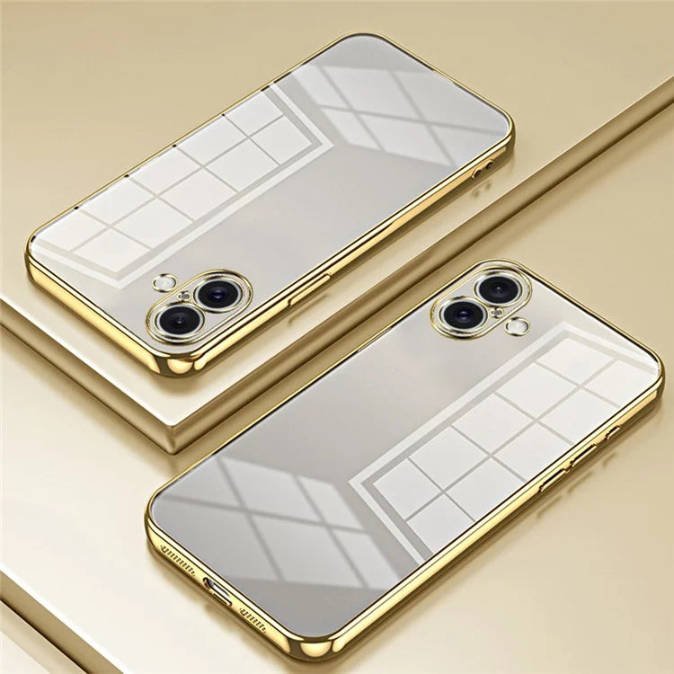 For iPhone 16 Case Electroplating Frame Soft TPU Phone Cover