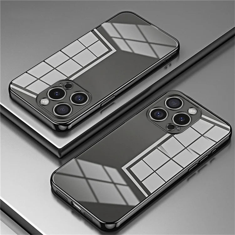 For iPhone 16 Pro Max Case Electroplating Frame Soft TPU Phone Cover