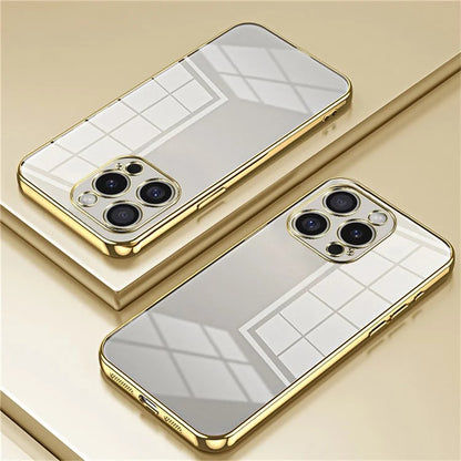 For iPhone 16 Pro Max Case Electroplating Frame Soft TPU Phone Cover