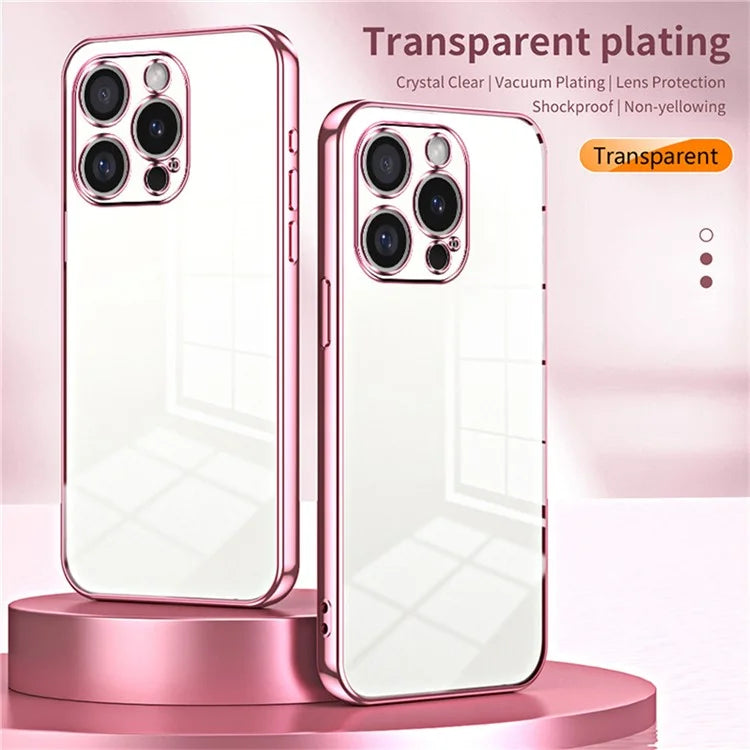 For iPhone 16 Pro Max Case Electroplating Frame Soft TPU Phone Cover