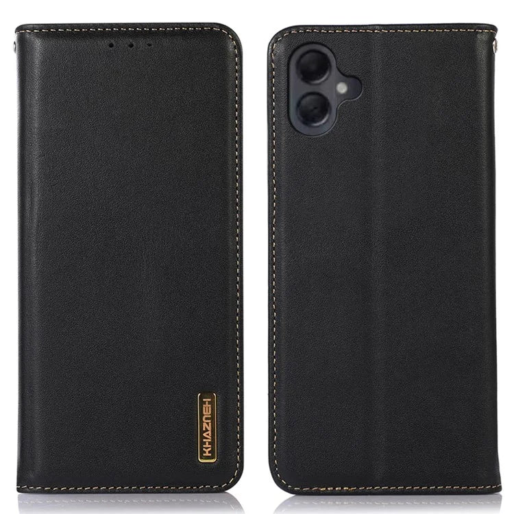 KHAZNEH For Samsung Galaxy A06 Case Genuine Cow Leather Wallet Phone Cover Nappa Texture