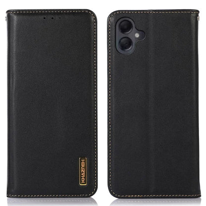 KHAZNEH For Samsung Galaxy A06 Case Genuine Cow Leather Wallet Phone Cover Nappa Texture