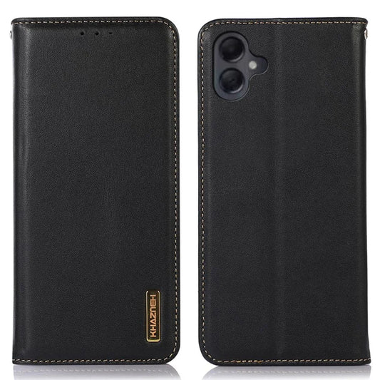 KHAZNEH For Samsung Galaxy A06 Case Genuine Cow Leather Wallet Phone Cover Nappa Texture