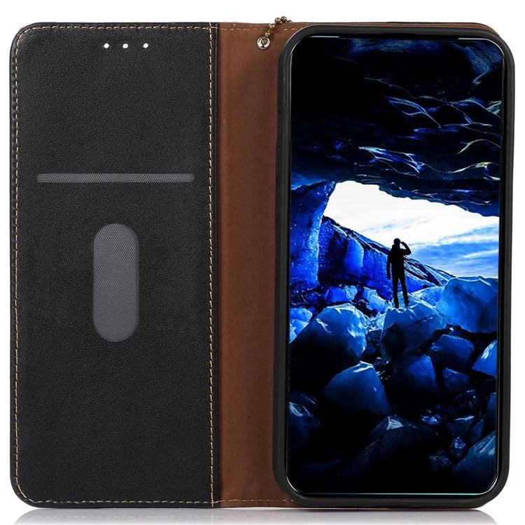 KHAZNEH For Samsung Galaxy A06 Case Genuine Cow Leather Wallet Phone Cover Nappa Texture