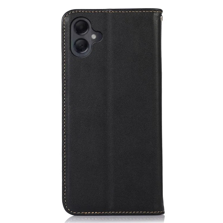KHAZNEH For Samsung Galaxy A06 Case Genuine Cow Leather Wallet Phone Cover Nappa Texture