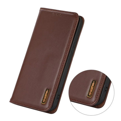 KHAZNEH For Samsung Galaxy A06 Case Genuine Cow Leather Wallet Phone Cover Nappa Texture