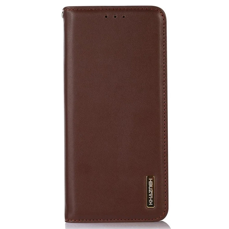 KHAZNEH For Samsung Galaxy A06 Case Genuine Cow Leather Wallet Phone Cover Nappa Texture