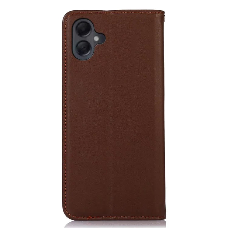KHAZNEH For Samsung Galaxy A06 Case Genuine Cow Leather Wallet Phone Cover Nappa Texture