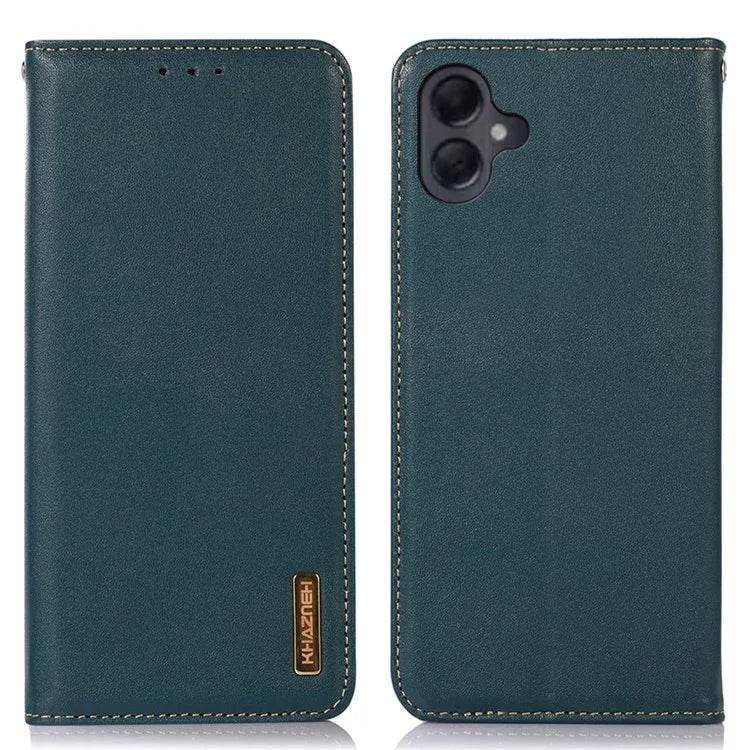 KHAZNEH For Samsung Galaxy A06 Case Genuine Cow Leather Wallet Phone Cover Nappa Texture
