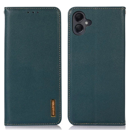 KHAZNEH For Samsung Galaxy A06 Case Genuine Cow Leather Wallet Phone Cover Nappa Texture