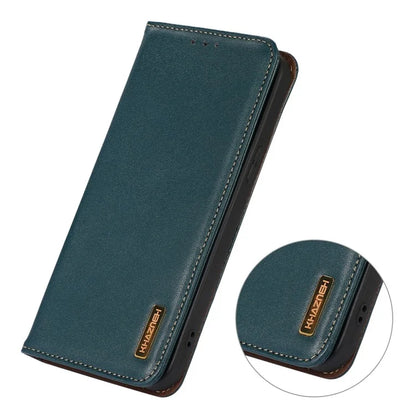KHAZNEH For Samsung Galaxy A06 Case Genuine Cow Leather Wallet Phone Cover Nappa Texture