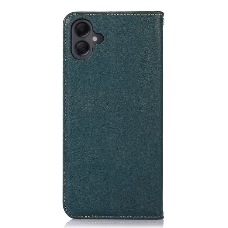 KHAZNEH For Samsung Galaxy A06 Case Genuine Cow Leather Wallet Phone Cover Nappa Texture