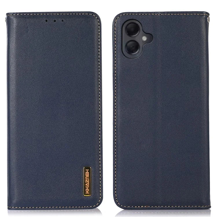 KHAZNEH For Samsung Galaxy A06 Case Genuine Cow Leather Wallet Phone Cover Nappa Texture