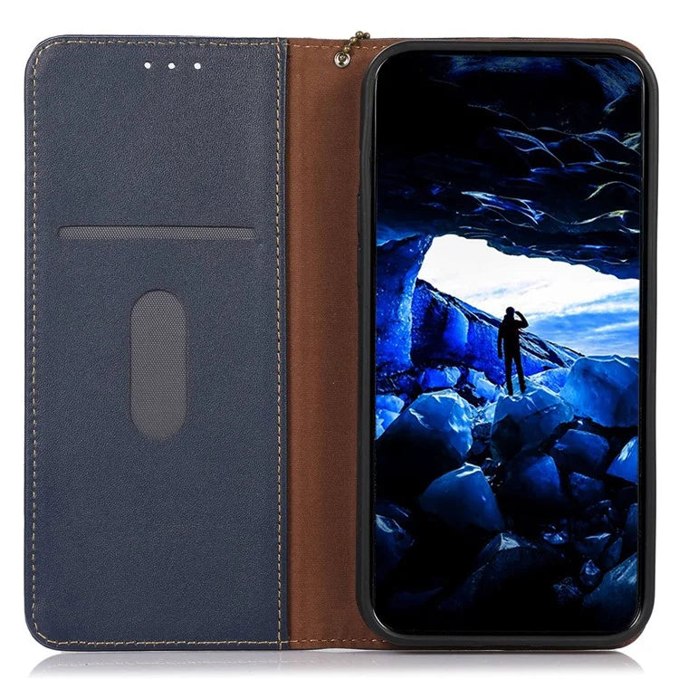KHAZNEH For Samsung Galaxy A06 Case Genuine Cow Leather Wallet Phone Cover Nappa Texture