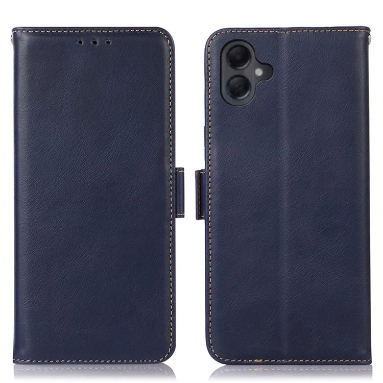 For Samsung Galaxy A06 Case RFID Blocking Genuine Cow Leather Wallet Phone Cover