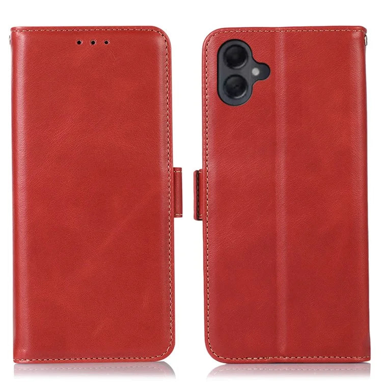 For Samsung Galaxy A06 Case RFID Blocking Genuine Cow Leather Wallet Phone Cover