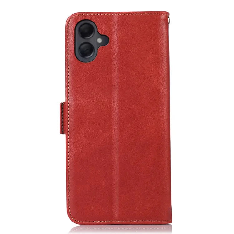 For Samsung Galaxy A06 Case RFID Blocking Genuine Cow Leather Wallet Phone Cover