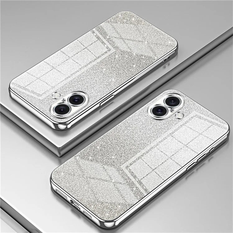 For iPhone 16 Case Electroplating Gradient Glitter TPU Phone Cover