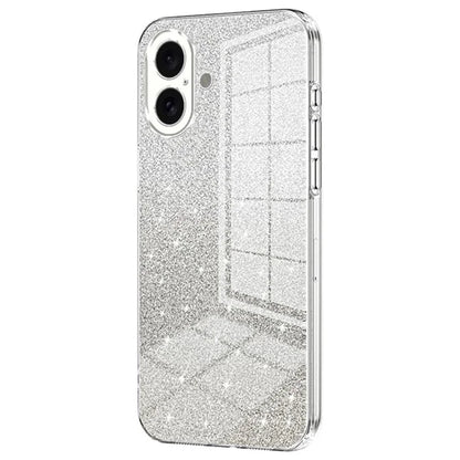 For iPhone 16 Case Electroplating Gradient Glitter TPU Phone Cover