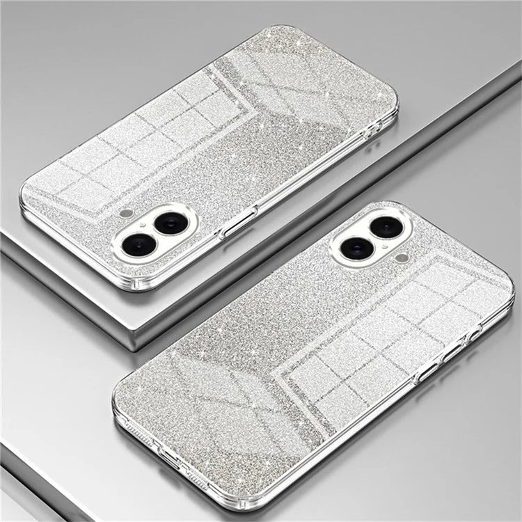 For iPhone 16 Case Electroplating Gradient Glitter TPU Phone Cover