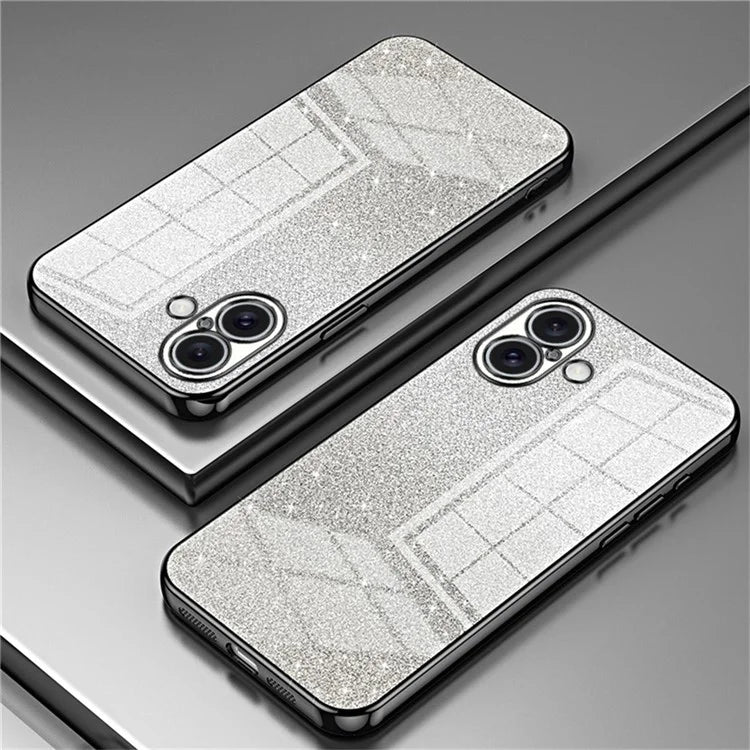 For iPhone 16 Plus Case Electroplating Gradient Glitter TPU Phone Cover