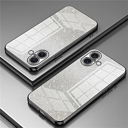 For iPhone 16 Plus Case Electroplating Gradient Glitter TPU Phone Cover