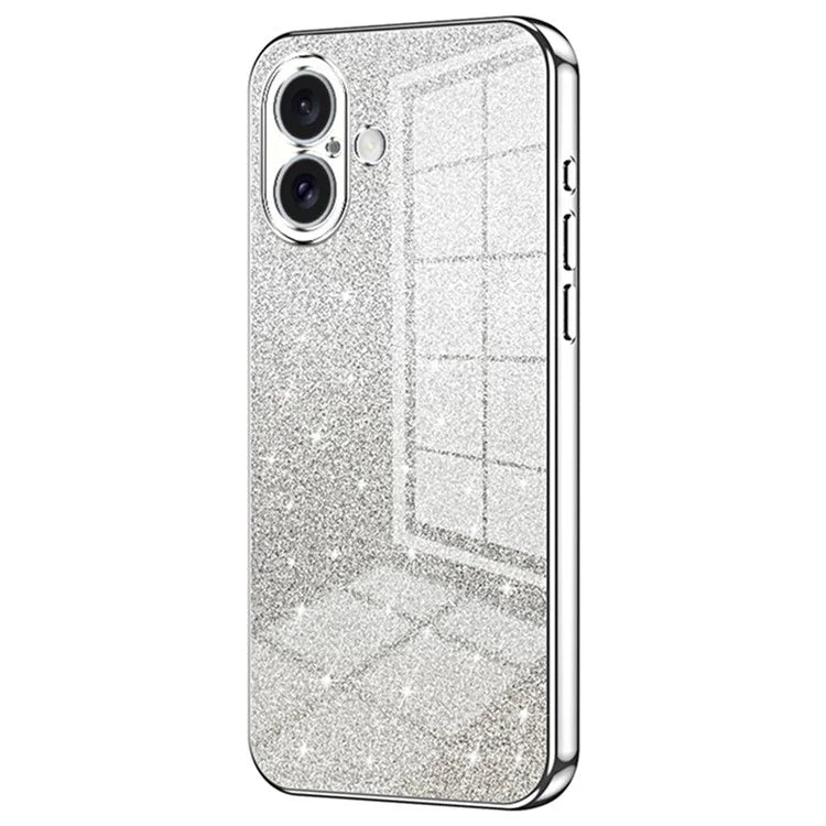 For iPhone 16 Plus Case Electroplating Gradient Glitter TPU Phone Cover
