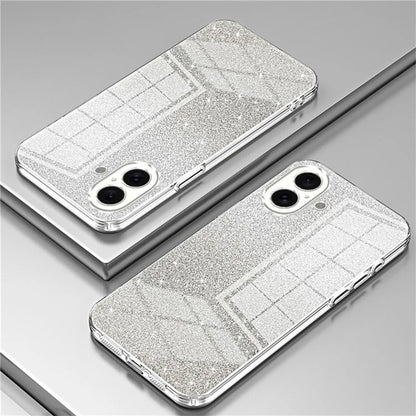 For iPhone 16 Plus Case Electroplating Gradient Glitter TPU Phone Cover