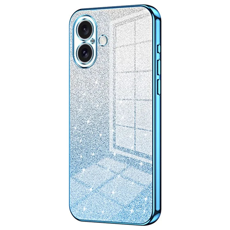 For iPhone 16 Plus Case Electroplating Gradient Glitter TPU Phone Cover