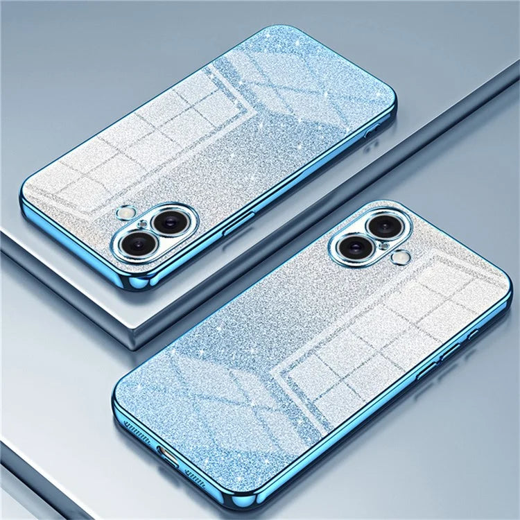 For iPhone 16 Plus Case Electroplating Gradient Glitter TPU Phone Cover