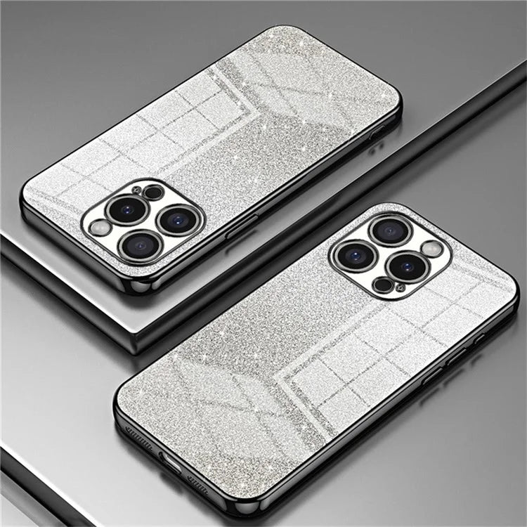 For iPhone 16 Pro Case Electroplating Gradient Glitter TPU Phone Cover