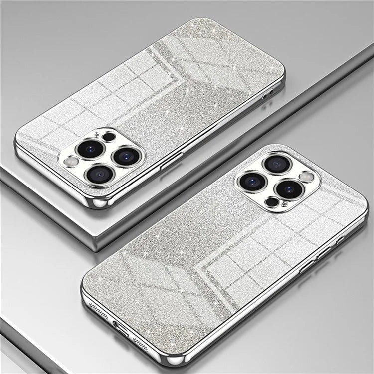 For iPhone 16 Pro Case Electroplating Gradient Glitter TPU Phone Cover
