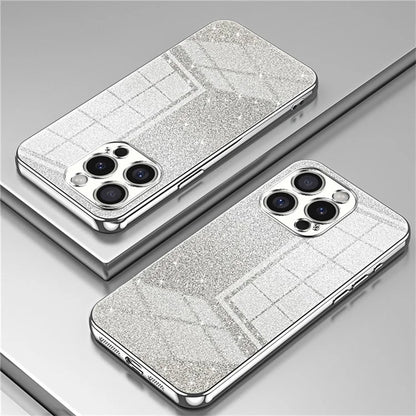 For iPhone 16 Pro Case Electroplating Gradient Glitter TPU Phone Cover
