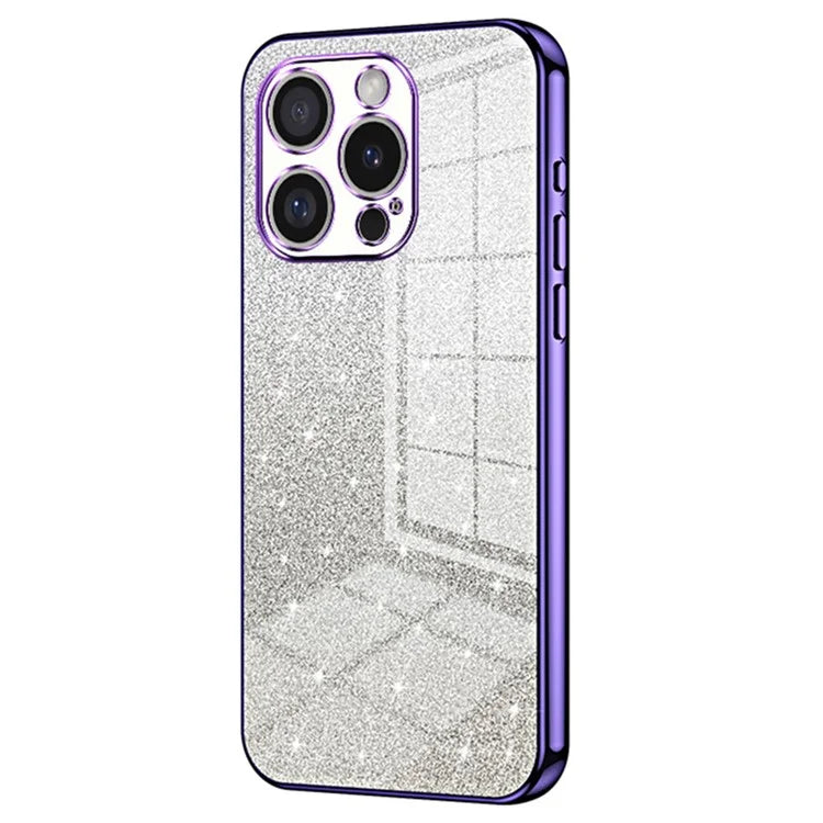 For iPhone 16 Pro Case Electroplating Gradient Glitter TPU Phone Cover