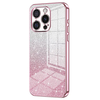For iPhone 16 Pro Max Case Electroplating Gradient Glitter TPU Phone Cover