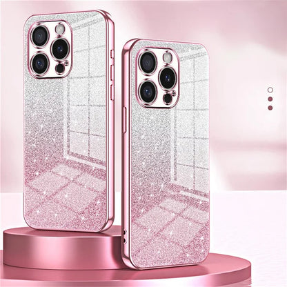 For iPhone 16 Pro Max Case Electroplating Gradient Glitter TPU Phone Cover