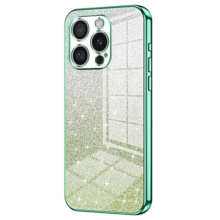 For iPhone 16 Pro Max Case Electroplating Gradient Glitter TPU Phone Cover