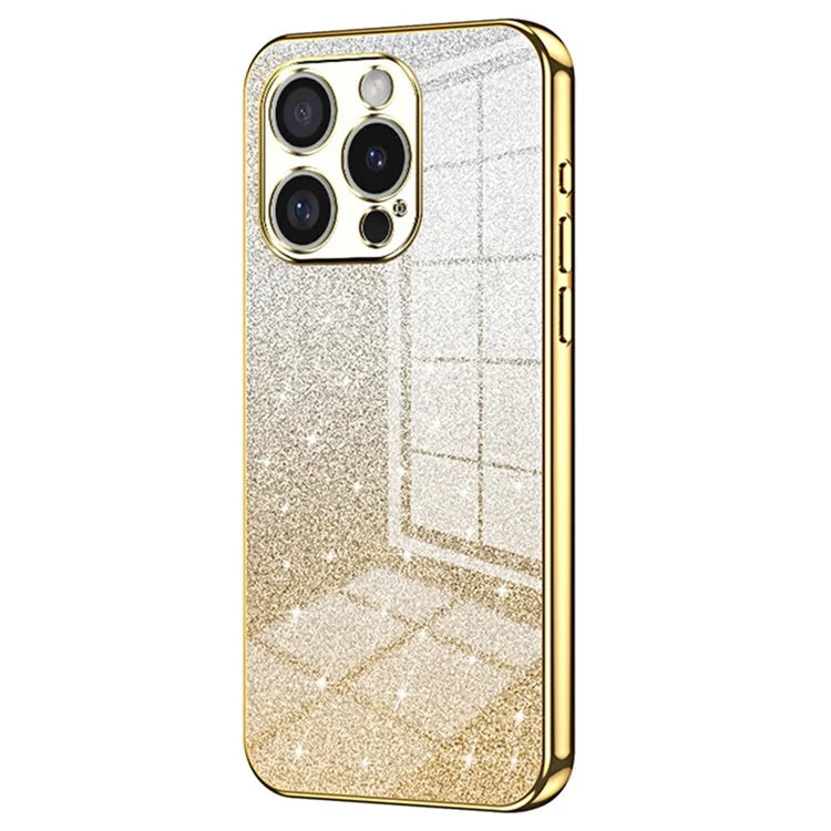 For iPhone 16 Pro Max Case Electroplating Gradient Glitter TPU Phone Cover
