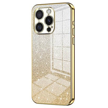 For iPhone 16 Pro Max Case Electroplating Gradient Glitter TPU Phone Cover