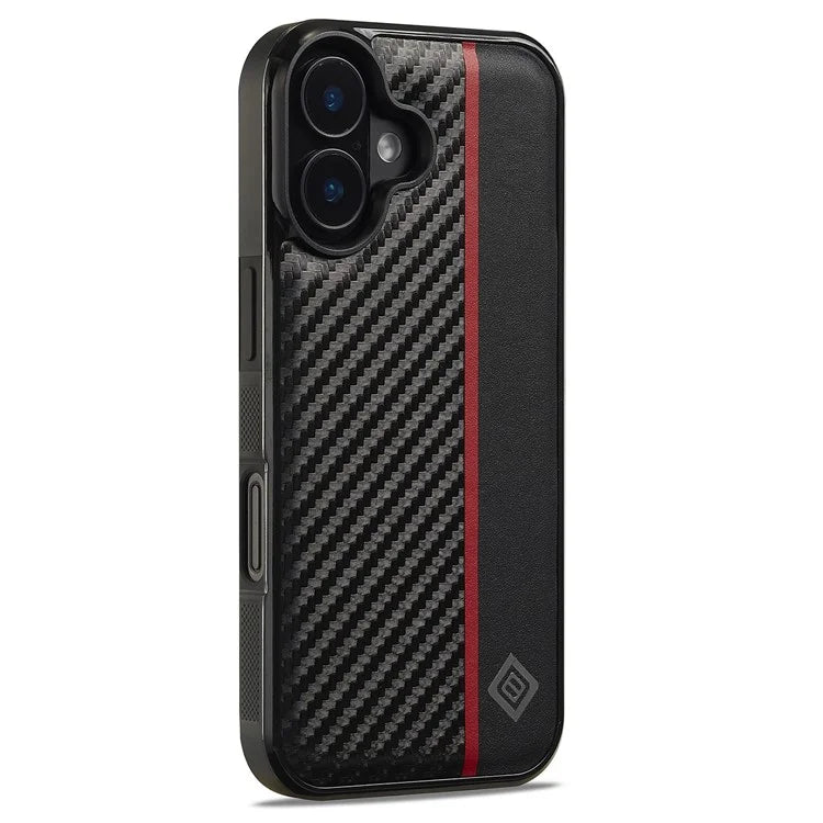 LC.IMEEKE For iPhone 16 Plus Case Carbon Fiber Texture Leather+TPU+EVA Phone Cover