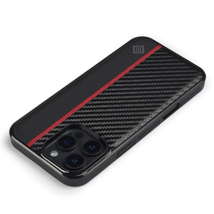 LC.IMEEKE For iPhone 16 Pro Case Carbon Fiber Texture Leather+TPU+EVA Phone Cover