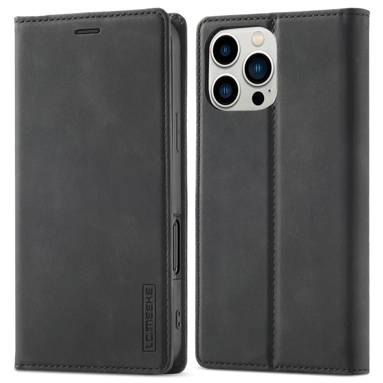 LC.IMEEKE For iPhone 16 Pro Case Wallet Microfiber Leather Phone Cover