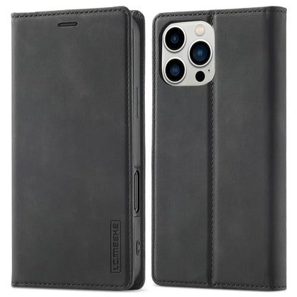 LC.IMEEKE For iPhone 16 Pro Case Wallet Microfiber Leather Phone Cover