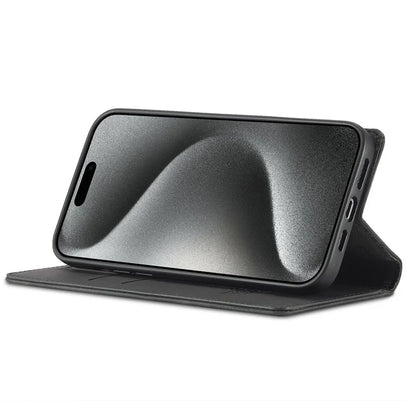 LC.IMEEKE For iPhone 16 Pro Case Wallet Microfiber Leather Phone Cover