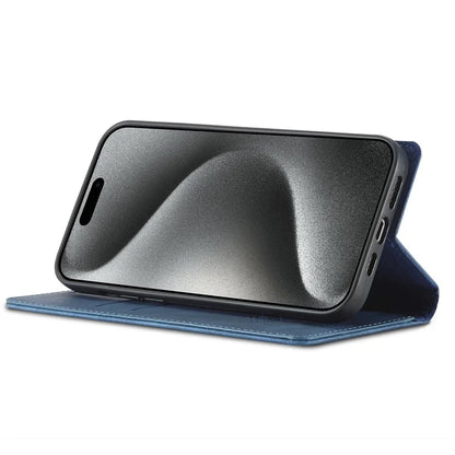 LC.IMEEKE For iPhone 16 Pro Case Wallet Microfiber Leather Phone Cover
