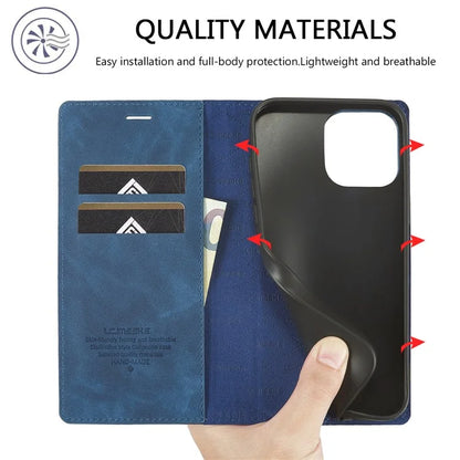 LC.IMEEKE For iPhone 16 Pro Case Wallet Microfiber Leather Phone Cover