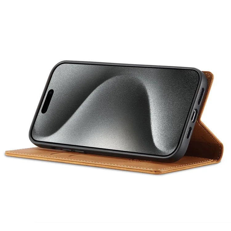 LC.IMEEKE For iPhone 16 Pro Case Wallet Microfiber Leather Phone Cover