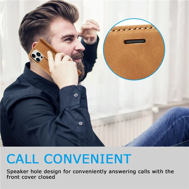 LC.IMEEKE For iPhone 16 Pro Case Wallet Microfiber Leather Phone Cover